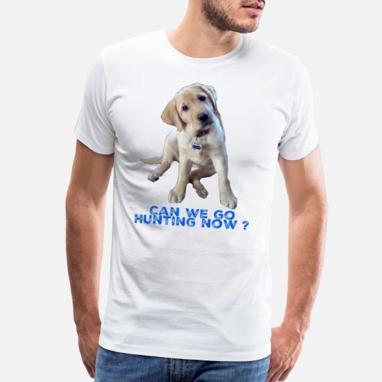 Yellow lab, Can we go Hunting Now' Men 